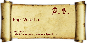 Pap Veszta névjegykártya